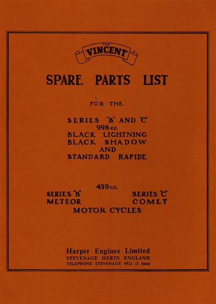 Vincent Modelle Spare Parts List