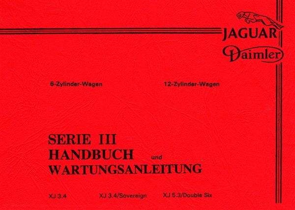 Jaguar Daimler Serie 3 Handbuch und Wartungsanleitung