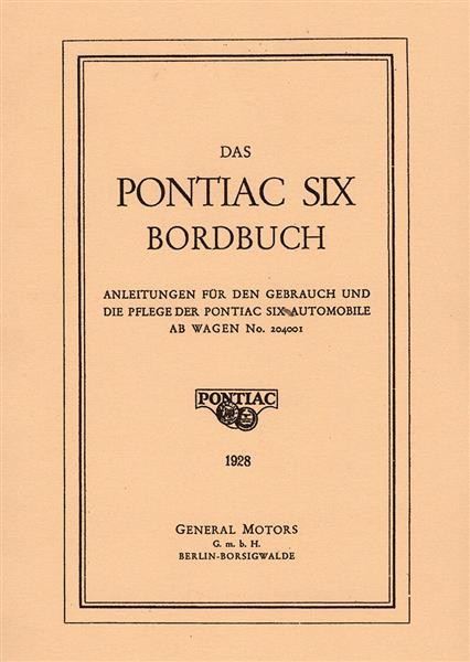 Pontiac SIX Boardbuch