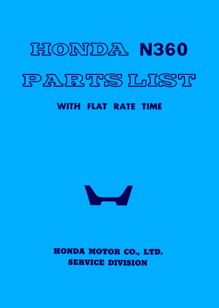 Honda N360 Parts List