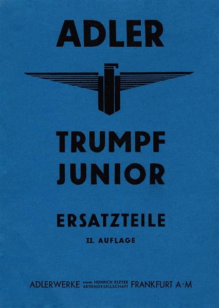 Adler Trumpf-Junior Typ 1G Ersatzteilkatalog