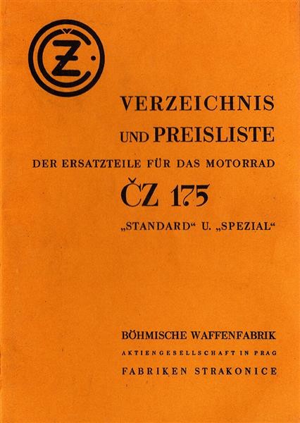 CZ 175 Standard und Spezial, Ersatzteilkatalog