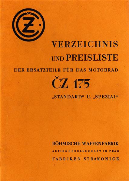 CZ 175 Standard und Spezial Ersatzteilkatalog