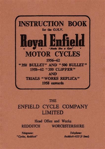 Royal Enfield 350 & 500 Bullet Instruction Book