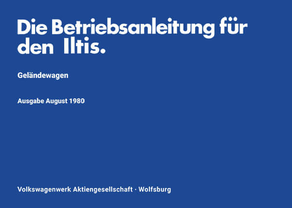 VW Iltis Betriebsanleitung