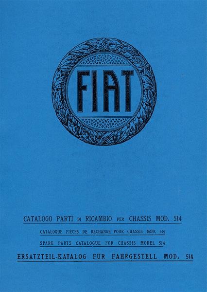 Fiat Modell 514 Ersatzteiliste für das Fahrgestell und alle Aggregate