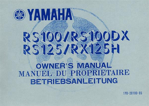 Yamaha RS100 RS100DX RS125 RX125H Betriebsanleitung