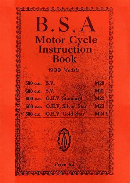 BSA Motorcycle Modelle 500 und 600 ccm, Betriebsanleitung