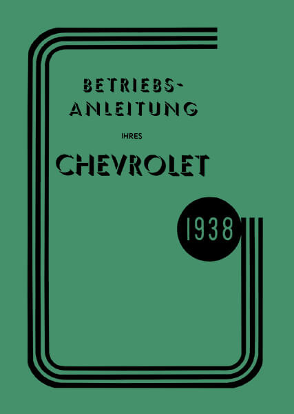 Chevrolet Modelle 1938 Betriebsanleitung
