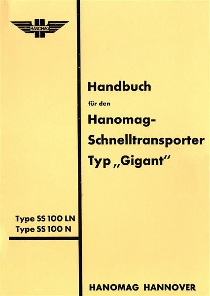 Hanomag Schnelltransporter Gigant Handbuch