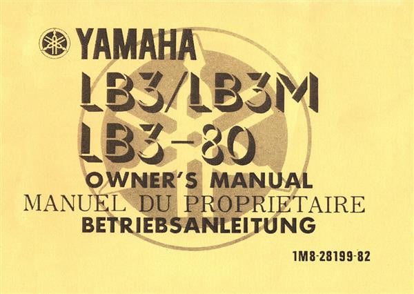 Yamaha Bop LB3 LB3M LB3-80 Betriebsanleitung