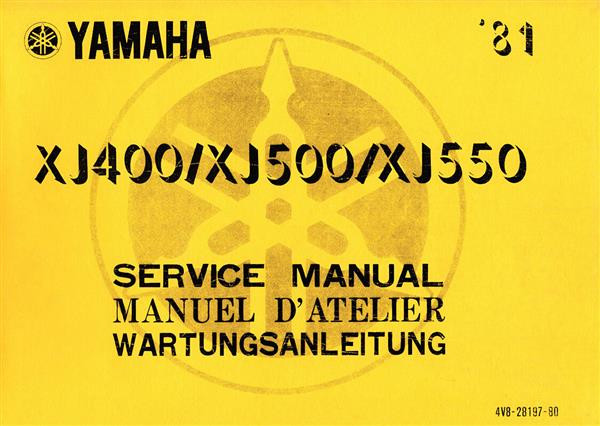 Yamaha XJ400, XJ500, XJ550 Reparaturanleitung