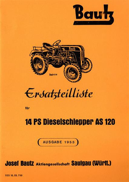 Bautz AS120 Traktor Ersatzteilkatalog