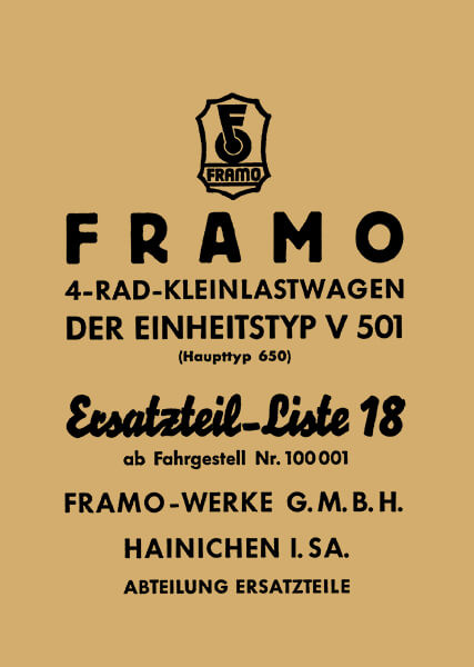 Framo V501 Ersatzteilkatalog