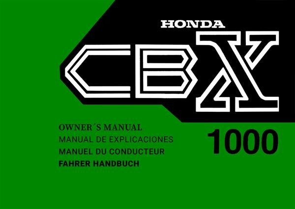 Honda CBX1000 Fahrerhandbuch