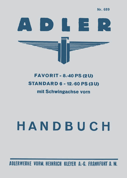 Adler Favorit und Standard 6 Betriebsanleitung