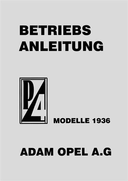 Opel P4 Betreibsanleitung