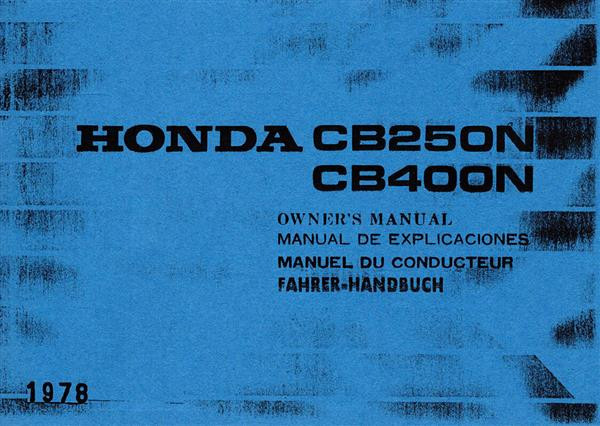 Honda CB250N CB400N Fahrerhandbuch