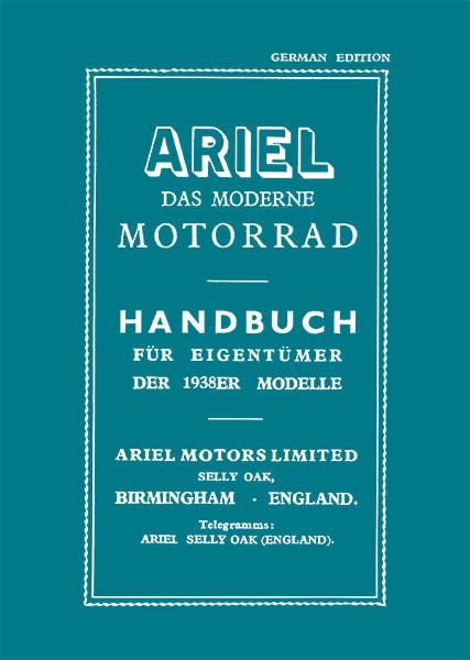Ariel Modelle 1938 Handbuch