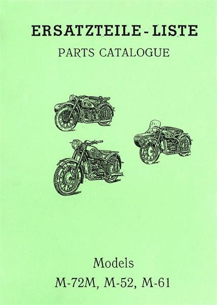 Moskva M-72M, M-52, M-61 Sidecar Bike Spare Parts List