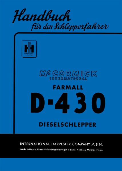 IHC Farmall D-430 Betriebsanleitung