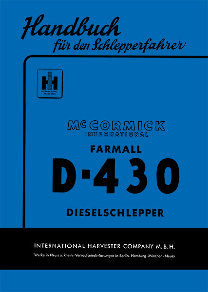 IHC Farmall D-430 Betriebsanleitung