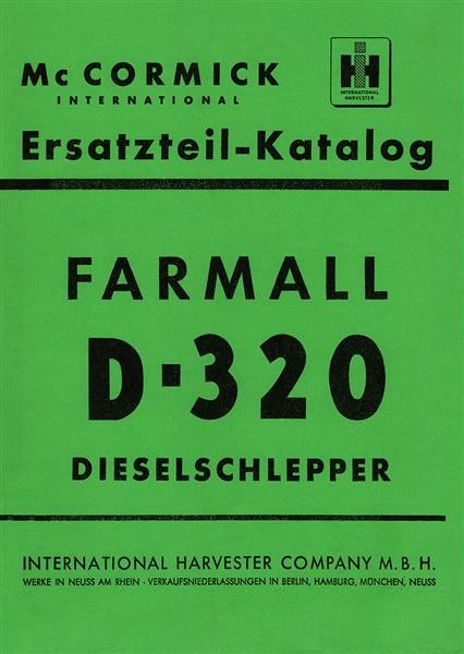 IHC International Harvester Farmall D-320 Ersatzteilkatalog