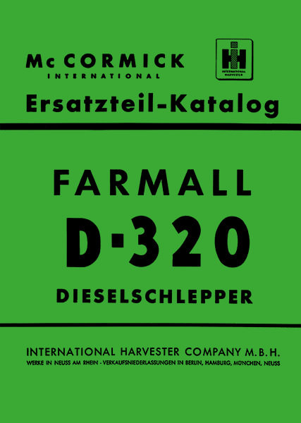 IHC International Harvester Farmall D-320 Ersatzteilkatalog