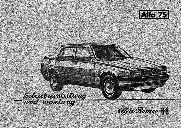 Alfa Romeo 75 Betriebsanleitung