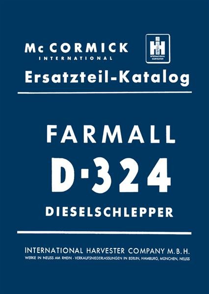 IHC Farmall D-324 Dieselschlepper Ersatzteilkatalog