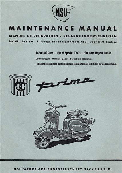 NSU Prima 125 / 150 ccm Reparaturanleitung