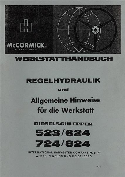 IHC 523, 624, 724, 824 Regelhydraulik und Werkstatthandbuch