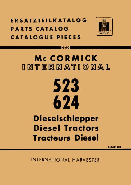 IHC 523 und 624 Traktor Ersatzteilkatalog