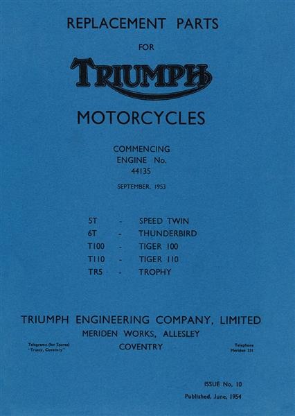 Triumph Motorcycles Spare Parts List