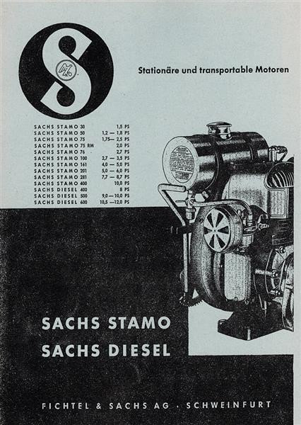 Sachs Stamo und Diesel Stationärmotoren Prospekt