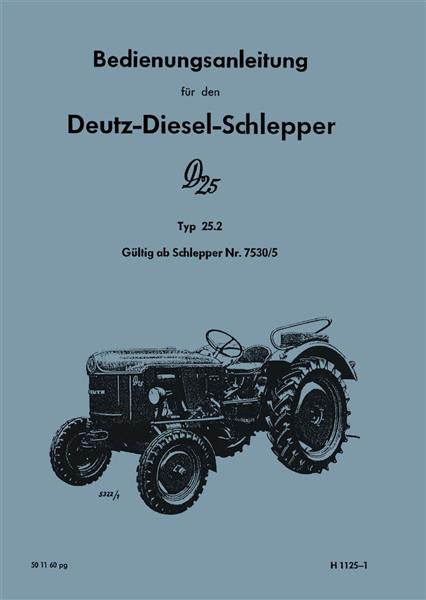 Deutz D25 Bedienungsanleitung