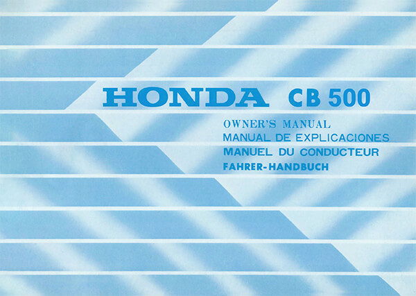 Honda CB500 Fahrerhandbuch