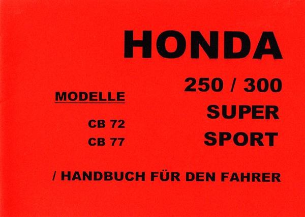 Honda CB72 CB77 250/300 ccm Fahrerhandbuch