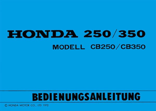 Honda CB250 CB350 Betriebsanleitung
