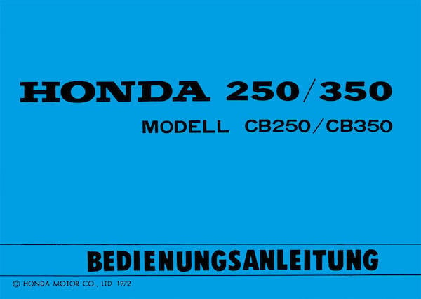 Honda CB250 CB350 Betriebsanleitung