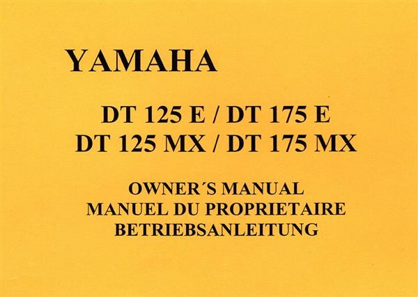 Yamaha DT 125 E / DT 175 SE / MX Bedienungsanleitung
