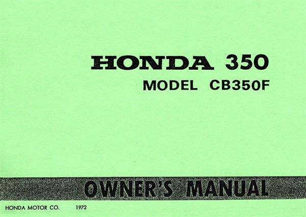 Honda CB350F Fahrerhandbuch