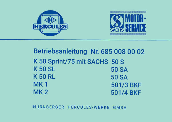 Hercules K50 Sprint/75 Betriebsanleitung