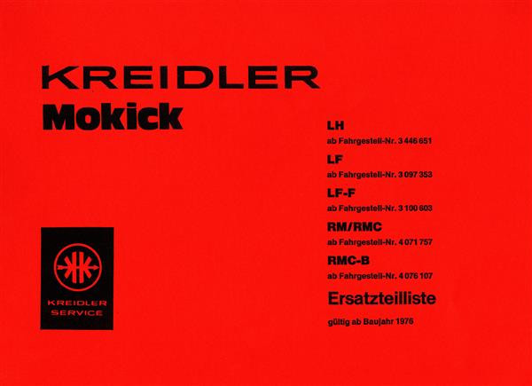 Kreidler Florett LH LF LF-F RM RMC-B Ersatzteilkatalog