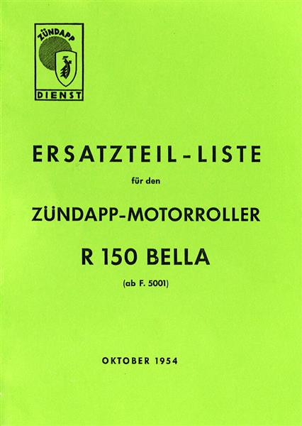 Zündapp Bella R150 Ersatzteilkatalog