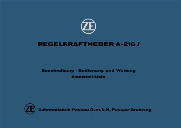 ZF A-216-J Regelktaftheber Beschreibung, Reparatur, Ersatzteile