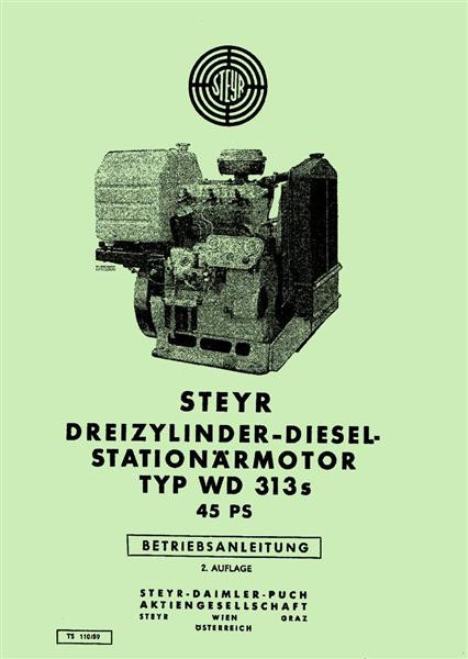 Steyr WD313s Stationärmotor Betriebsanleitung