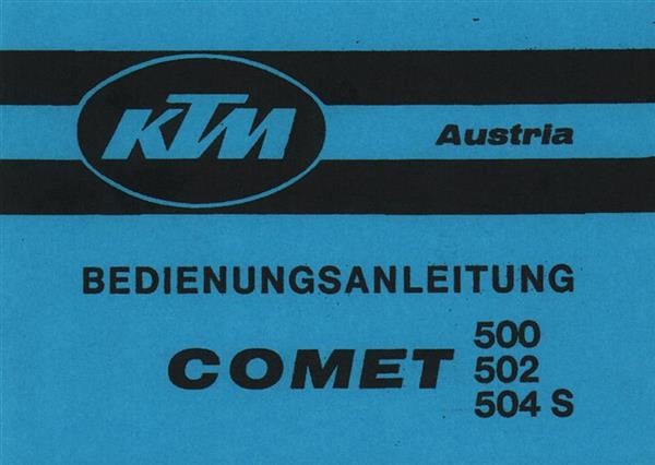 KTM Comet 500, 502, 504 S, Bedienungsanleitung