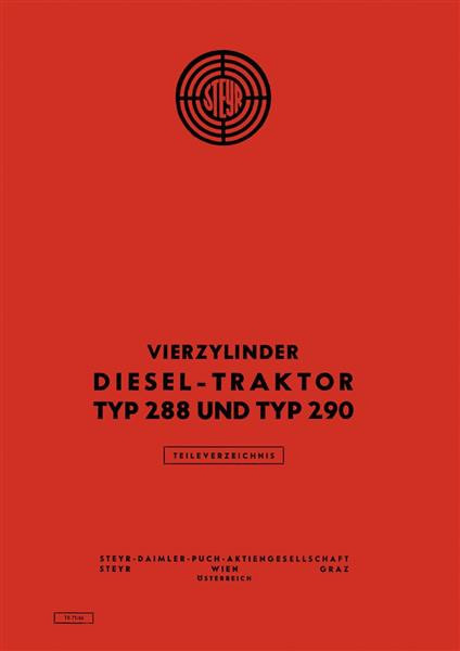 Steyr 288 und 290 Traktor Ersatzteilkatalog