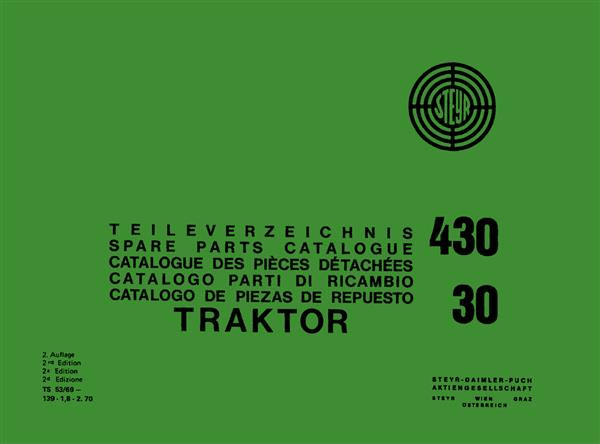 Steyr 30 und 430 Traktor Ersatzteilkatalog